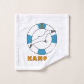 Mouette et anneau de natation bleu clair (Gant de toilette)