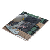 Mouette et verres à vin vue carreaux céramique (Côté)
