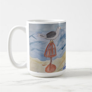 Mouette Sur La Mug De Plage
