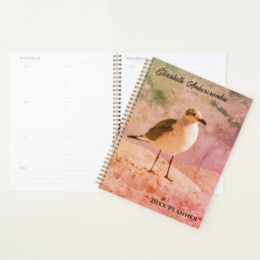 Mouette sur la plage Planificateur annuel (Devant avec enveloppe)