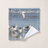 Mouettes à la plage (Gant de toilette)