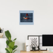 Mouettes avec affiche de bouée (Bureau à domicile)