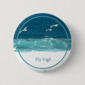 Mouettes d'Océan Vagues Voler Haut Badge (Devant)