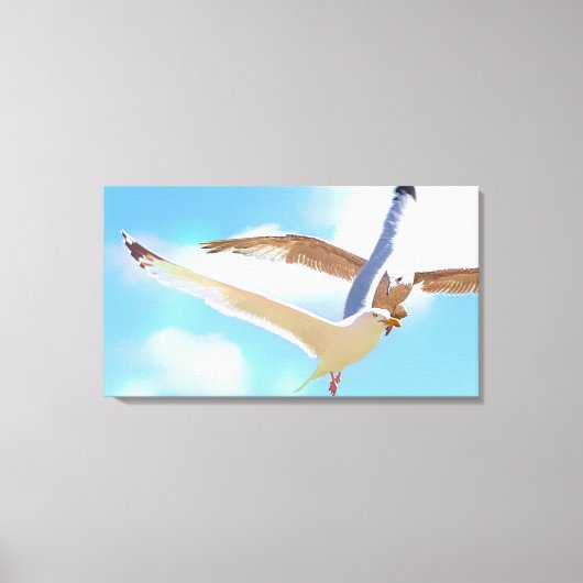 Mouettes en vol impression sur toile enveloppée (Recto)