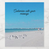 Mouettes sur la plage Étiquette de vin (Étiquettes simples)