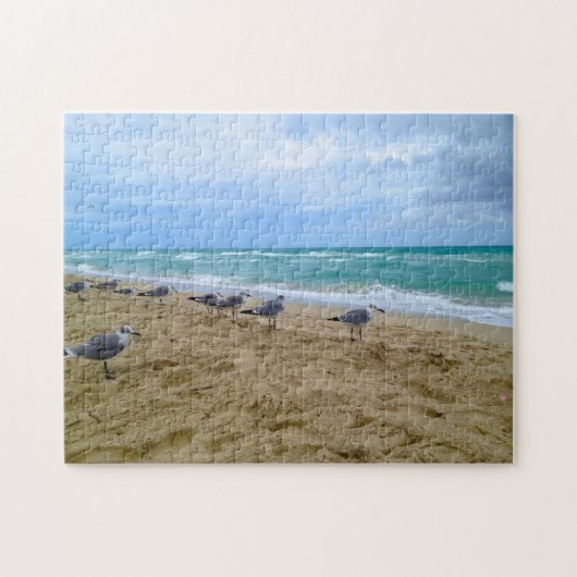 Mouettes sur le puzzle de plage (Horizontal)