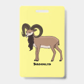 Mouflon geit illustratie badge (Achterkant)