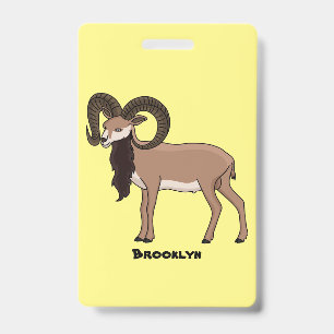 Mouflon geit illustratie badge