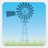 Moulin À Vent Contre Un Stickers Ciel Bleu (Devant)