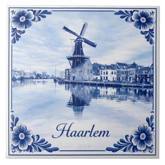 moulin à vent de Haarlem carreau de céramique styl (Devant)