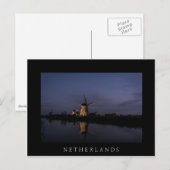 Moulin à vent éclairé à la carte postale noire Blu (Devant / Derrière)