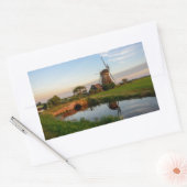 Moulin à vent en Hollande rurale autocollant recta (Enveloppe)