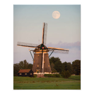Moulin à vent sous une impression photo de pleine