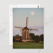 Moulin à vin sous carte postale pleine lune (Devant / Derrière)