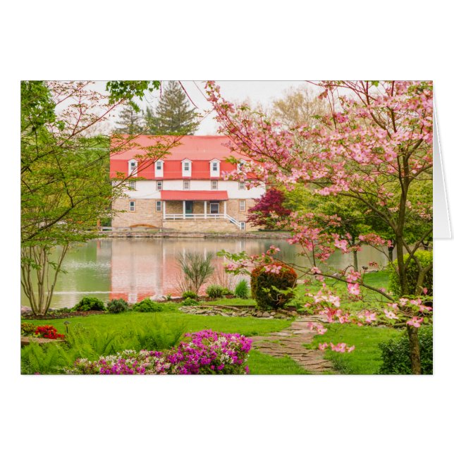 Moulin au printemps avec l'étang (Devant horizontal)