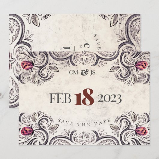 Mouline Rouge Roos Rustique Kaart (Voorkant / Achterkant)