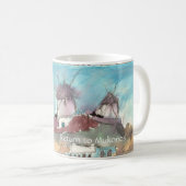 Moulins à vent célèbres de Mykonos sur une tasse (Devant droit)