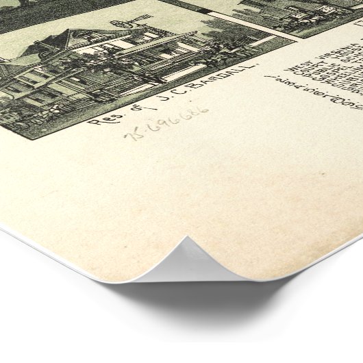 Moundsville W. Virginia 1899 Antiek Panoramic Map Poster (Hoek)