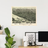 Moundsville W. Virginia 1899 Antiek Panoramic Map Poster (Thuiskantoor)