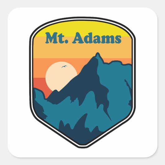 Mount Adams Washington Sunrise Vierkante Sticker (Voorkant)
