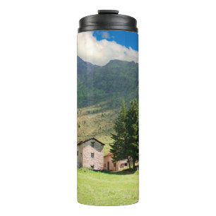 Mount alps villagealps, beauty, building, country, thermosbeker