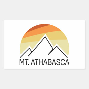 Mount Athabasca Alberta Retro Rechthoekige Sticker