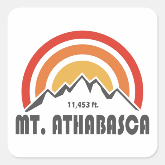Mount Athabasca Vierkante Sticker (Voorkant)