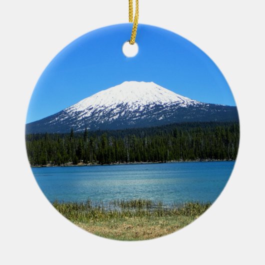 Mount Bachelor, OR Keramisch Ornament (Voorkant)