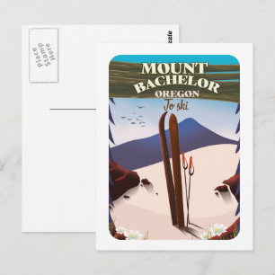 Mount Bachelor Oregon Ski-reisposter Briefkaart