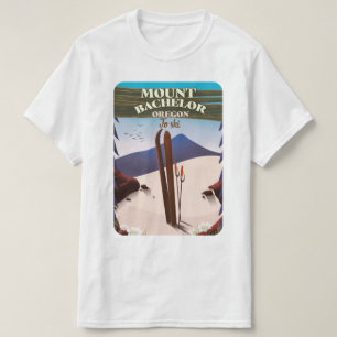 Mount Bachelor Oregon ski reisposter T-shirt