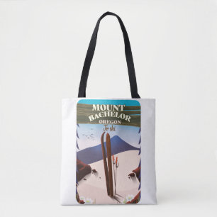 Mount Bachelor Oregon Ski reisposter Twee-Tone C Draagtas