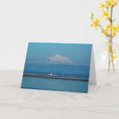 Mount Baker en Dungeness Vuurtoren - Frameable Kaart (Gele Bloem)