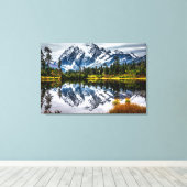 Mount Baker gereflecteerd Canvas Afdruk (Insitu (Houten vloer))