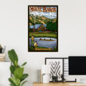 Mount Baker Lodge - Affiche de voyage en Cascade d (Bureau à domicile)