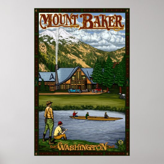 Mount Baker Lodge - Northern Cascade Travel Poster (Voorkant)