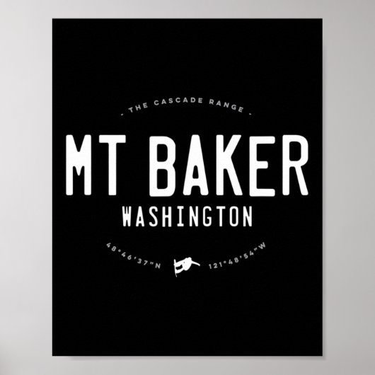 Mount Baker Washington Graphic Distressed Poster (Voorkant)