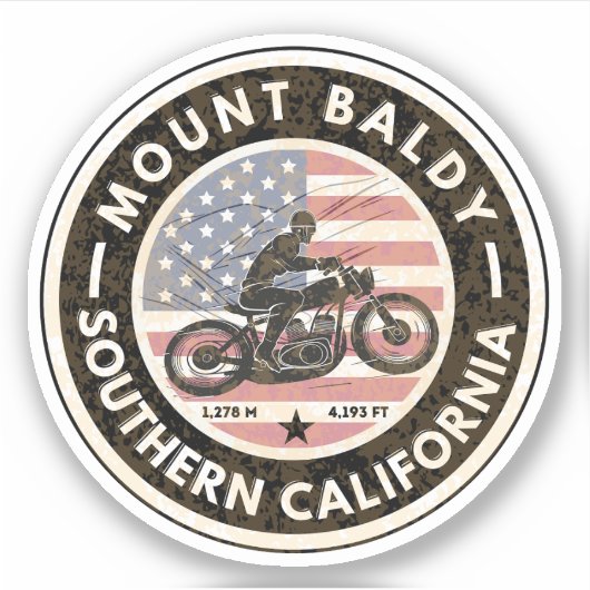 Mount Baldy Motorcycle, Montana Alpine Pass Sticker (Voorkant)