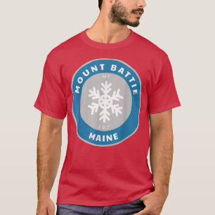 Mount Battie Maine ME Winter Snowflake Badge T-shirt