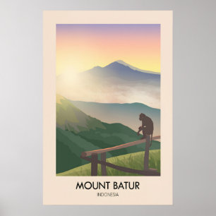 Mount Batur Bali Reisposter Poster