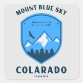 Mount blue sky formeel Mount Evans Vierkante Sticker (Voorkant)