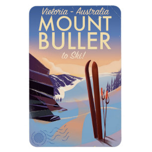 Mount Buller Australië vintage skiposter Magneet