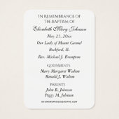 Mount Carmel Baptism Christening Remembrance Kaart (Achterkant)
