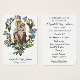 Mount Carmel Baptism Christening Remembrance Kaart