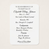 Mount Carmel Baptism Christening Remembrance Kaart (Achterkant)