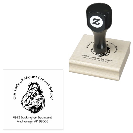 Mount Carmel Gezegend Maagd Maria Bruin Scapular Rubberstempel (Gestempeld)