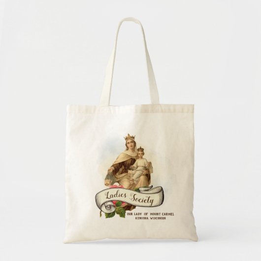 Mount Carmel Mary Religious Carmelite Prayer Tote Bag (Voorkant)