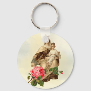 Mount Carmel Virgin Mary Jesus Brown Scapular Keyb Sleutelhanger