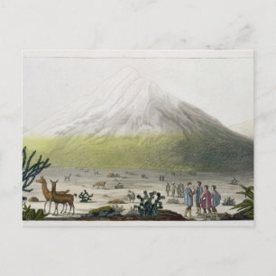 Mount Chimborazo, Ecuador, uit Le Costume Ancien Briefkaart