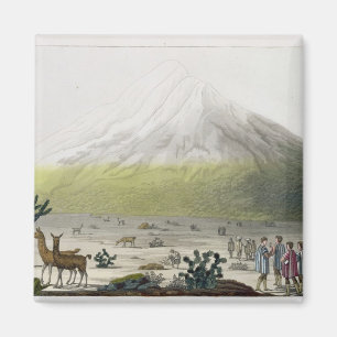 Mount Chimborazo, Ecuador, uit Le Costume Ancien Magneet