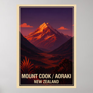 Mount Cook (Aoraki) Nieuw-Zeeland V04 Poster
